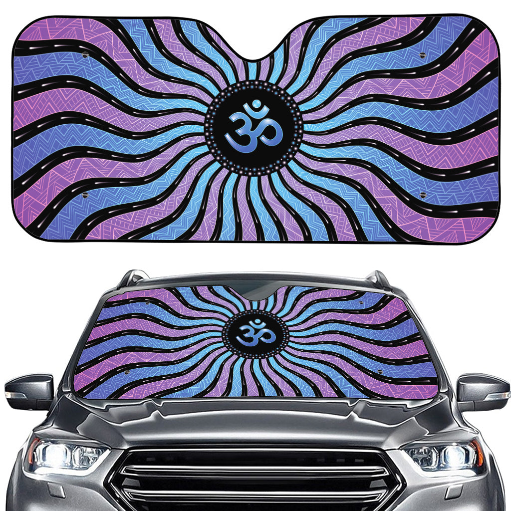 Psychedelic Om Print Car Windshield Sun Shade