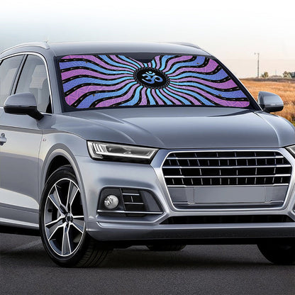Psychedelic Om Print Car Windshield Sun Shade