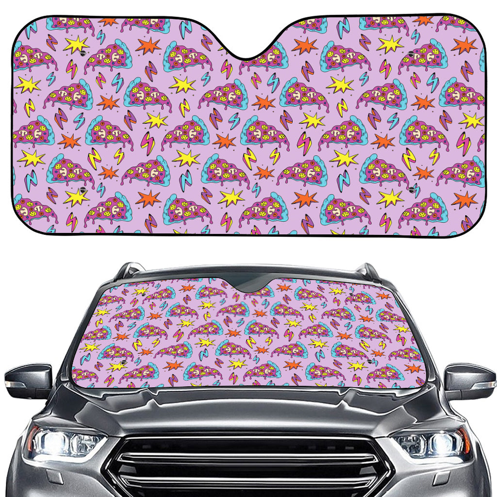 Psychedelic Pizza Pattern Print Car Windshield Sun Shade