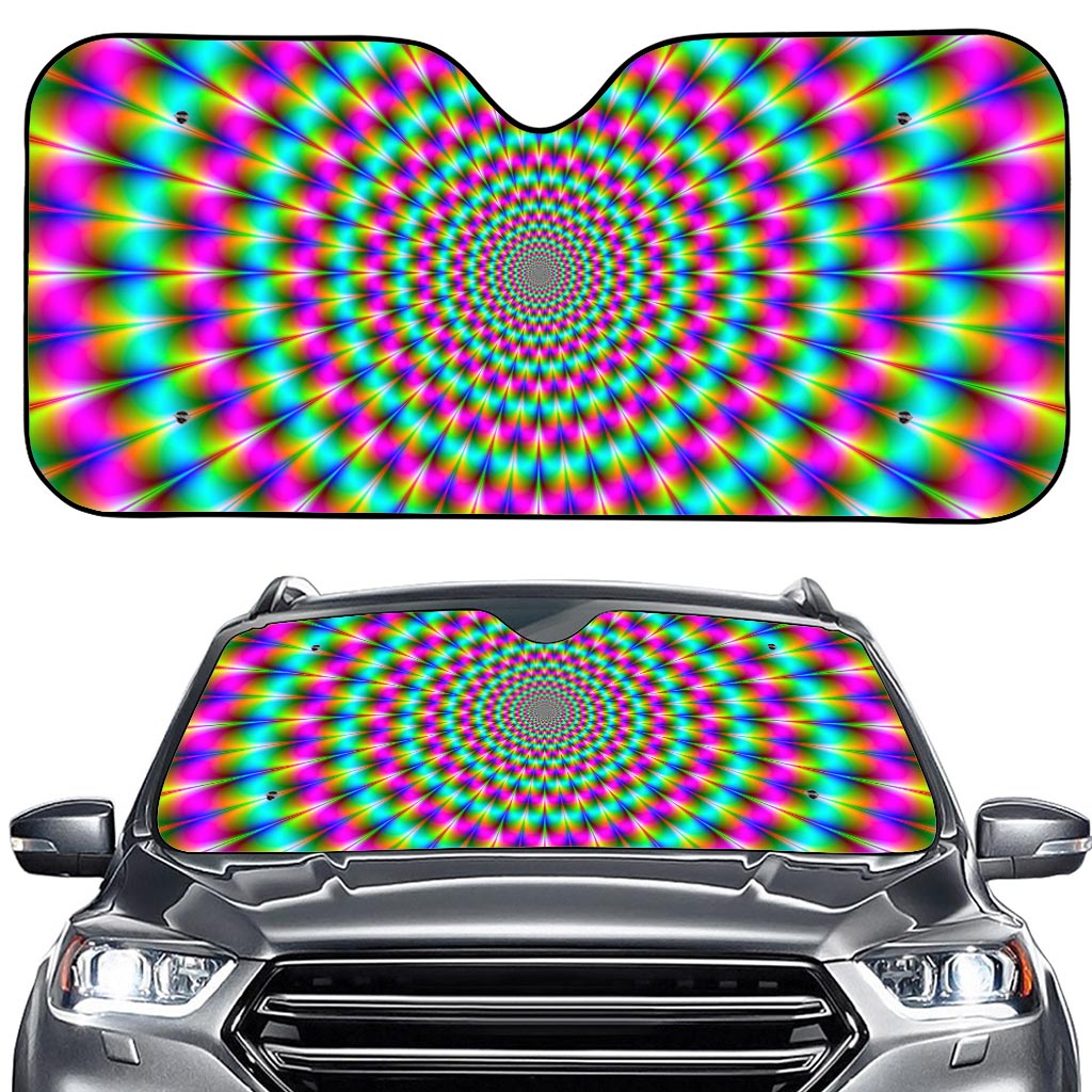 Psychedelic Rave Optical Illusion Car Windshield Sun Shade