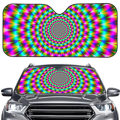 Psychedelic Rave Optical Illusion Car Windshield Sun Shade