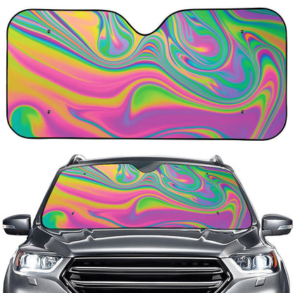 Psychedelic Soap Bubble Print Car Windshield Sun Shade