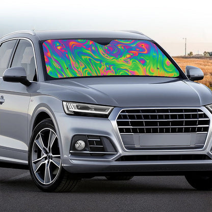 Psychedelic Surface Print Car Windshield Sun Shade