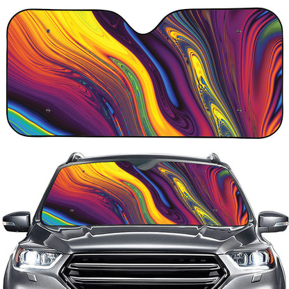 Psychedelic Trippy Fractal Print Car Windshield Sun Shade
