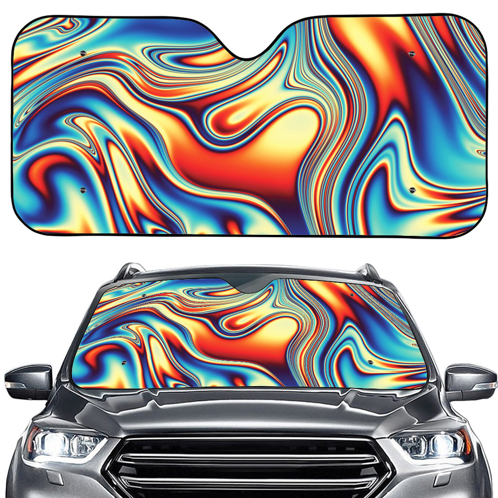 Psychedelic Wave Print Car Windshield Sun Shade