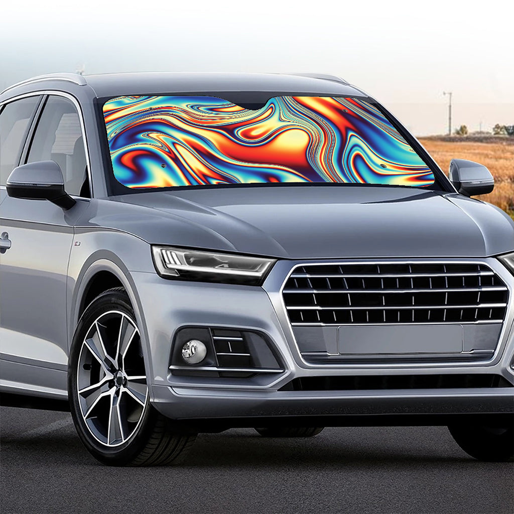 Psychedelic Wave Print Car Windshield Sun Shade
