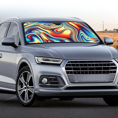 Psychedelic Wave Print Car Windshield Sun Shade