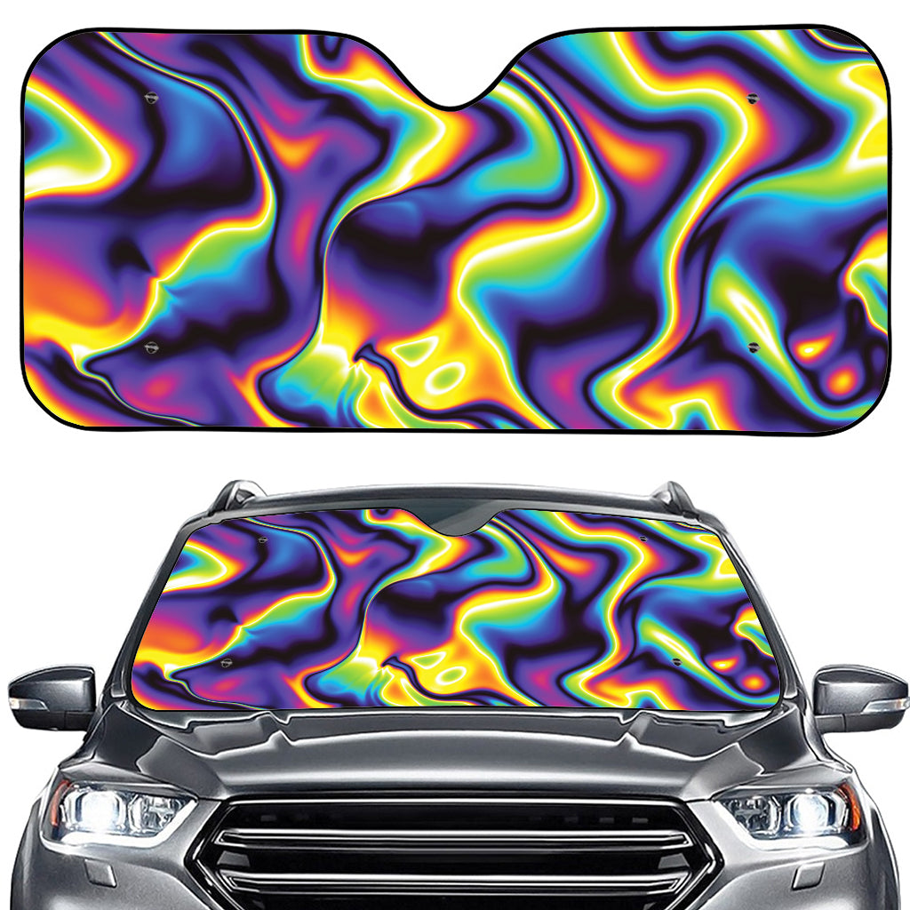 Psychedelic Wavy Print Car Windshield Sun Shade