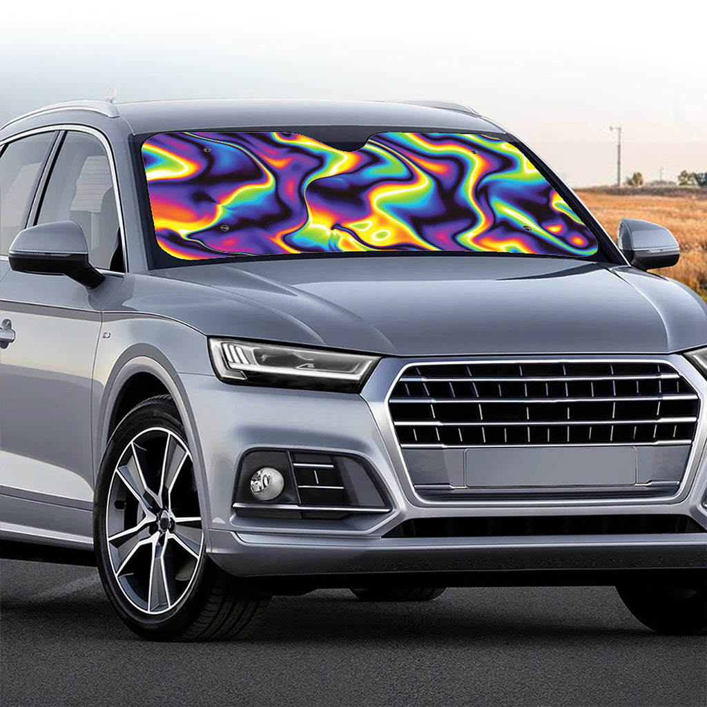 Psychedelic Wavy Print Car Windshield Sun Shade