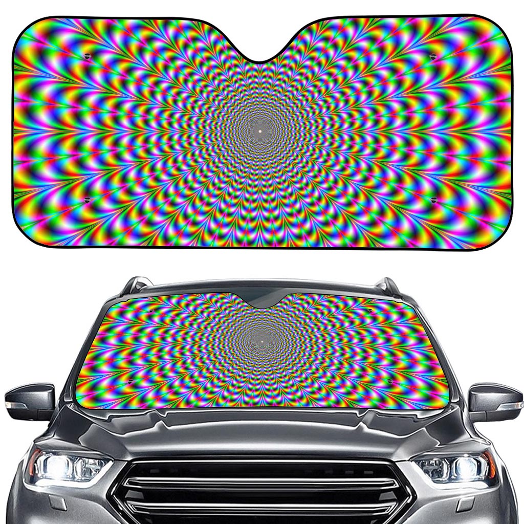 Psychedelic Web Optical Illusion Car Windshield Sun Shade