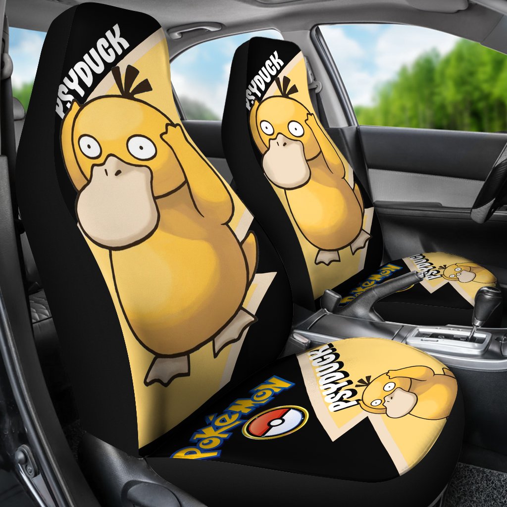 Psyduck Car Seat Covers Custom Anime Pokemon Car Accessories