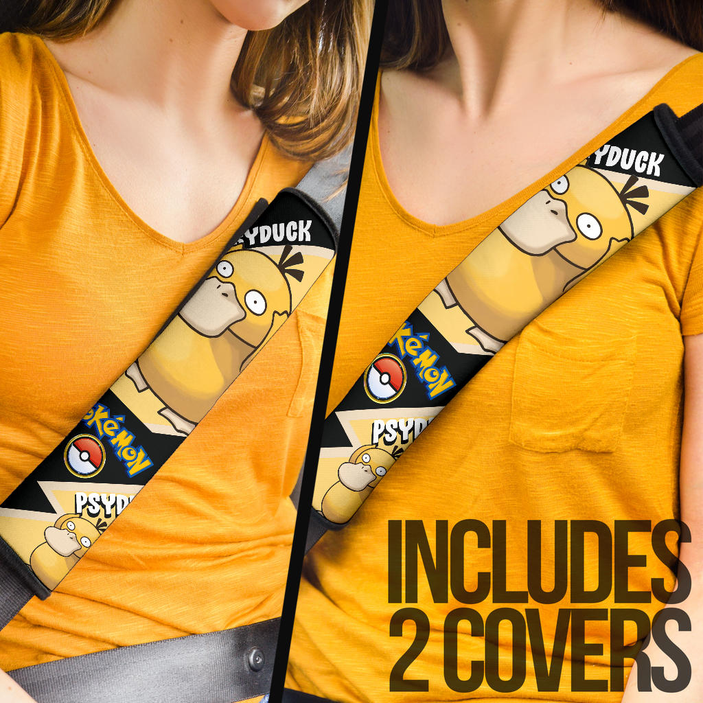 Psyduck car seat belt covers Anime Custom Car Accessories
