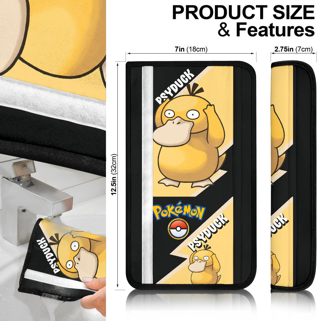 Psyduck car seat belt covers Anime Custom Car Accessories