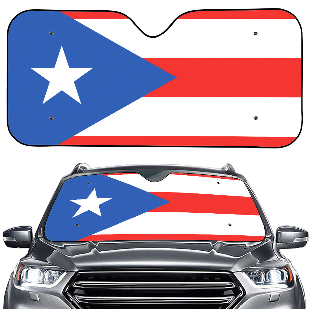 Puerto Rican Flag Print Car Windshield Sun Shade
