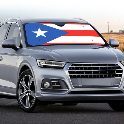 Puerto Rican Flag Print Car Windshield Sun Shade