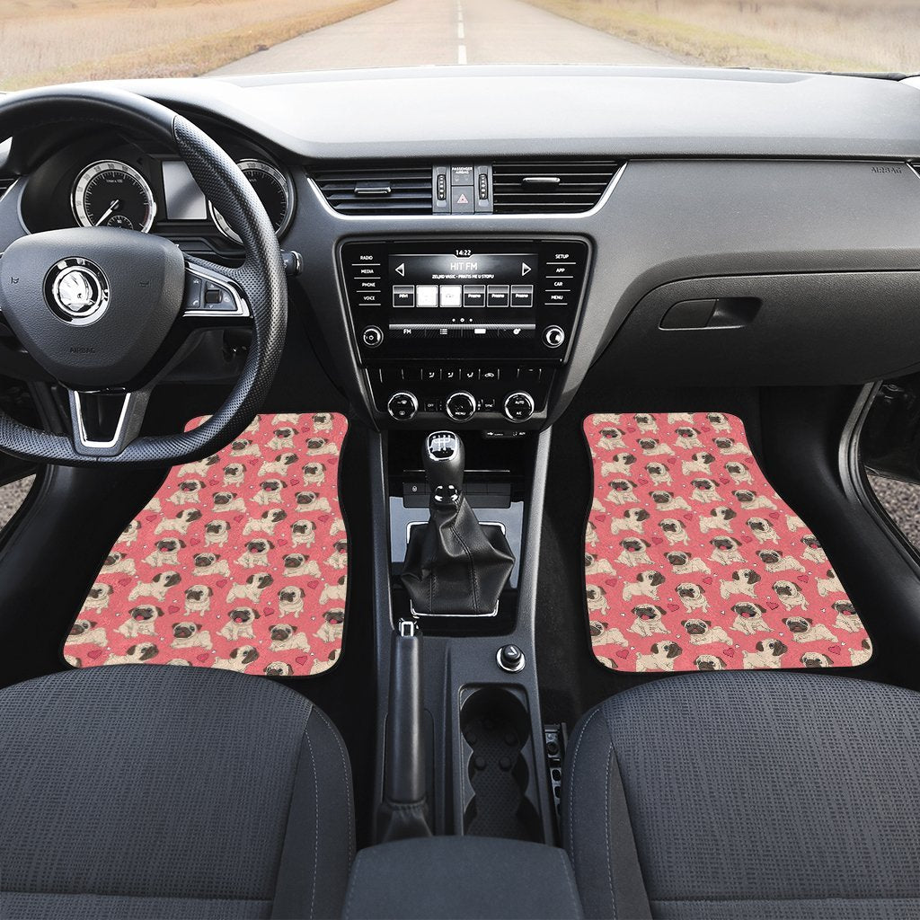 Pug Car Floor Mats Custom Funny Dog Car Interior Accessories