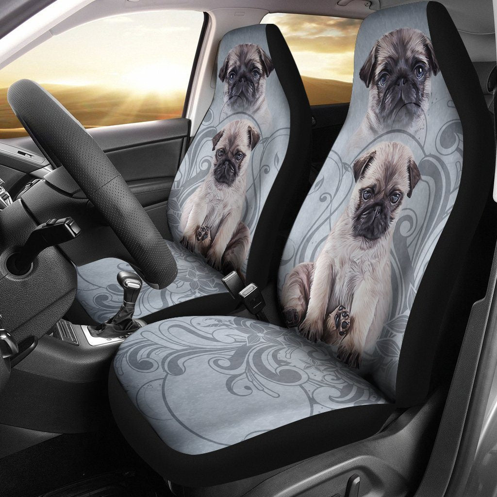 Pug Car Seat Covers Custom Vintage Car Accessories For Dog Lovers