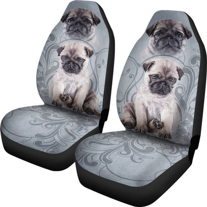 Pug Car Seat Covers Custom Vintage Car Accessories For Dog Lovers
