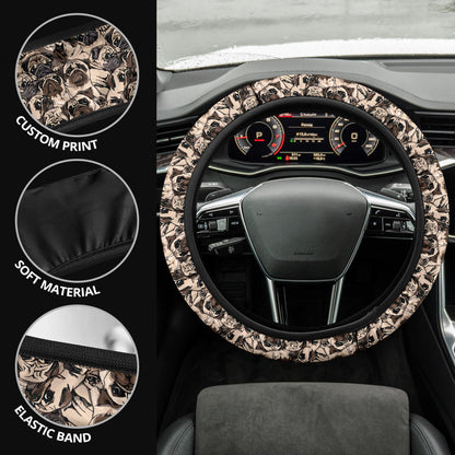 Pug Dog Cute Funny Premium Car Steering Wheel Cover