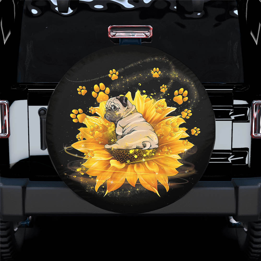 Pug Sunflower Spare Tire Cover