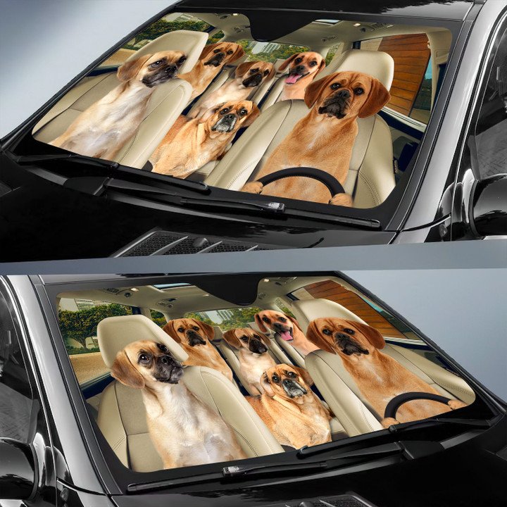 Puggle Car All Over Printed 3D Sun Shade