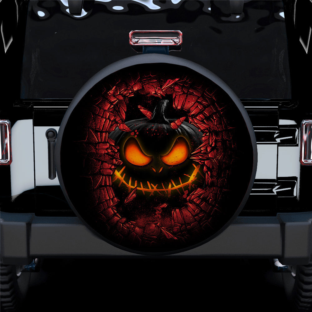 Pumpkin Halloween Break Wall Car Spare Tire Cover