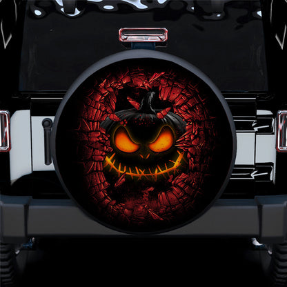 Pumpkin Halloween Break Wall Car Spare Tire Cover