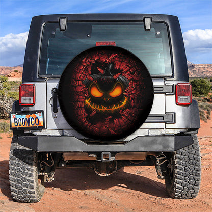 Pumpkin Halloween Break Wall Car Spare Tire Cover