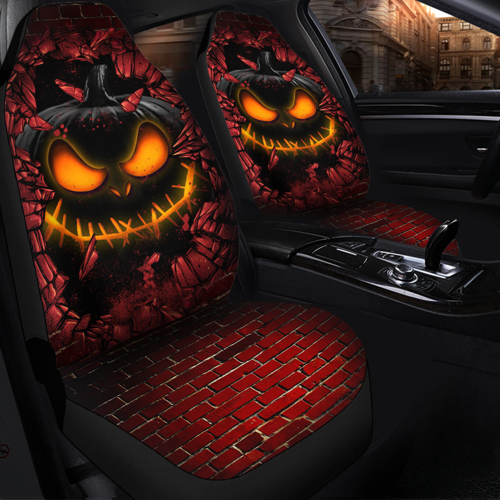 Pumpkin Halloween Break Wall Car Seat Covers