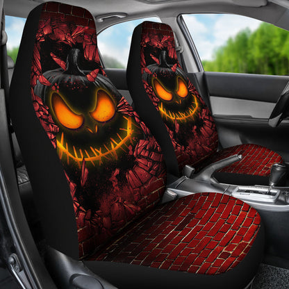 Pumpkin Halloween Break Wall Car Seat Covers