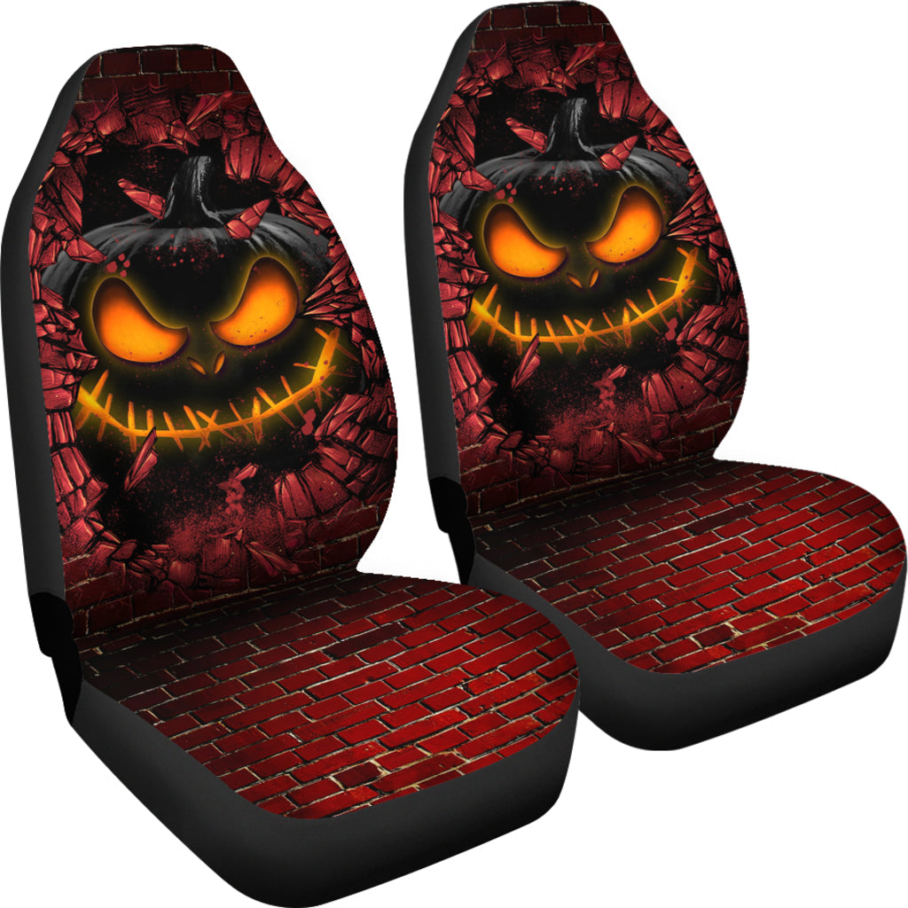 Pumpkin Halloween Break Wall Car Seat Covers