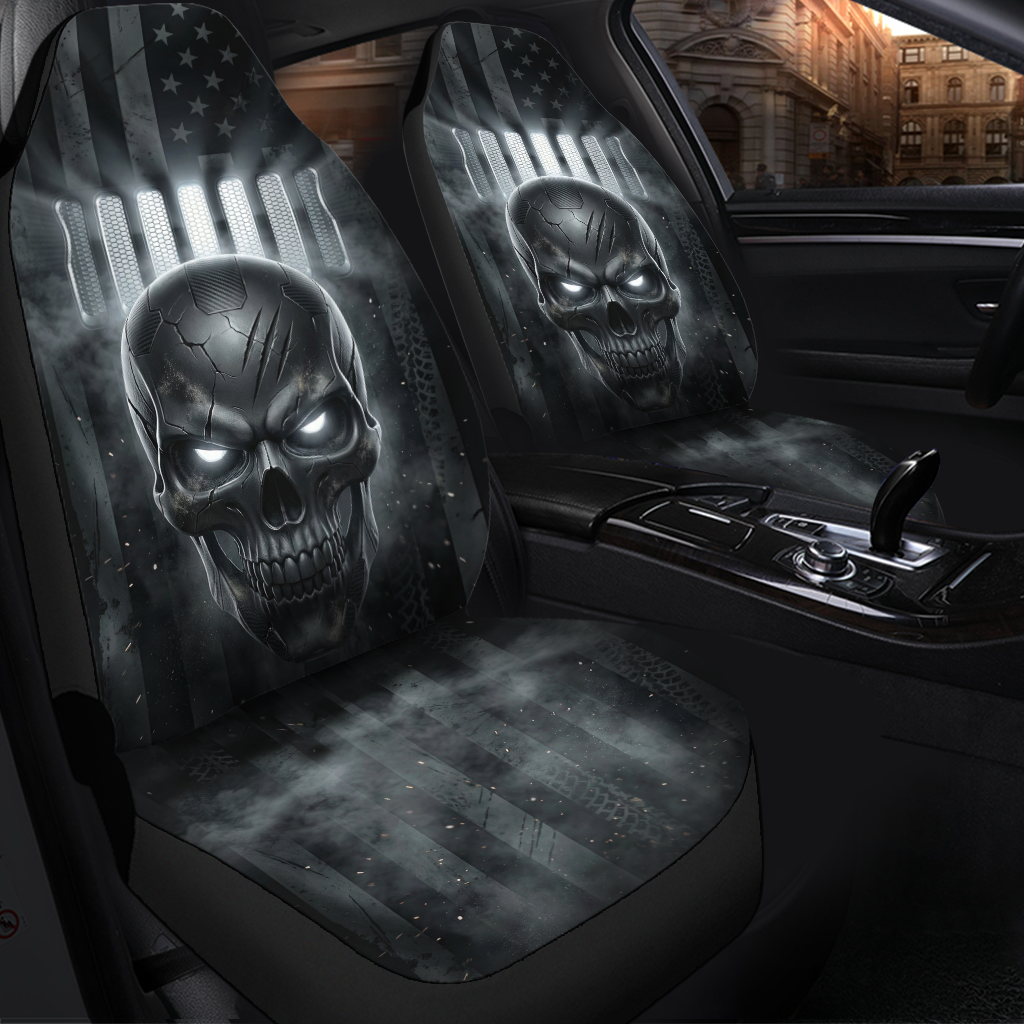 Punisher Skull Jeep Car Seat Covers – Fits SUVs & Trucks