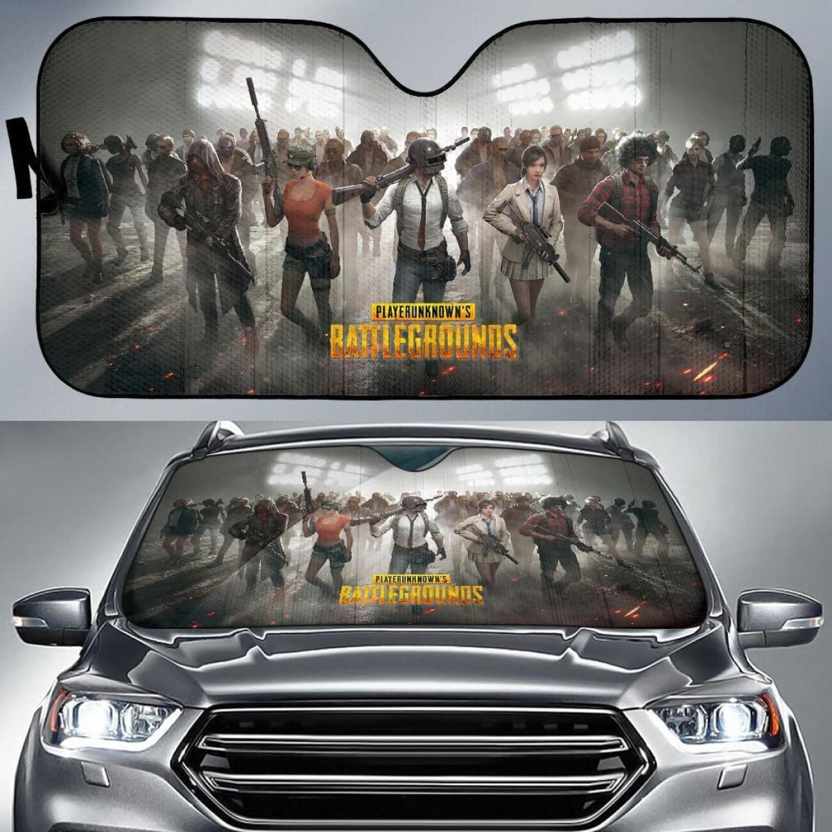 Pupg Squad Auto Sun Shade For Gamer Nh07 Universal Fit 111204