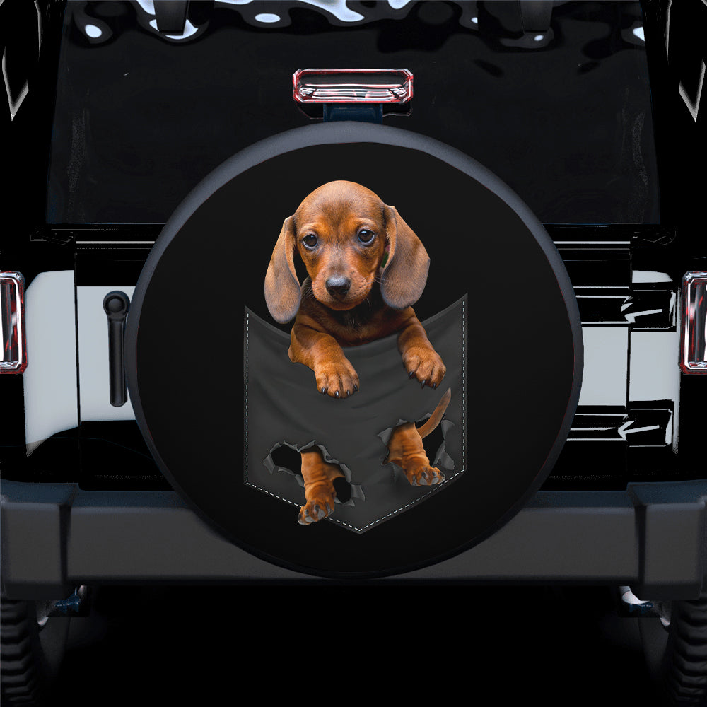 Puppy Dog Hanging Funny Spare Tire Cover