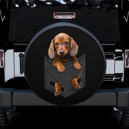 Puppy Dog Hanging Funny Spare Tire Cover