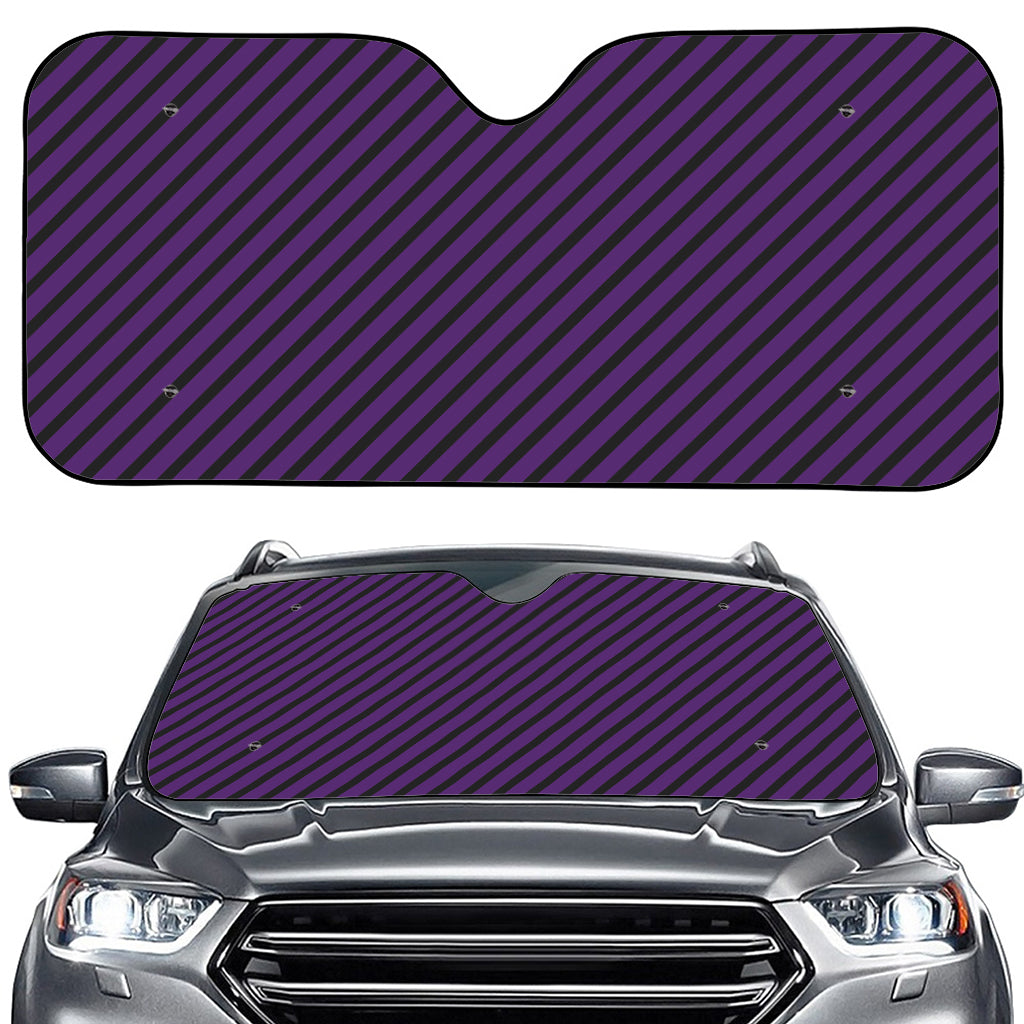 Purple And Black Halloween Pattern Print Car Windshield Sun Shade