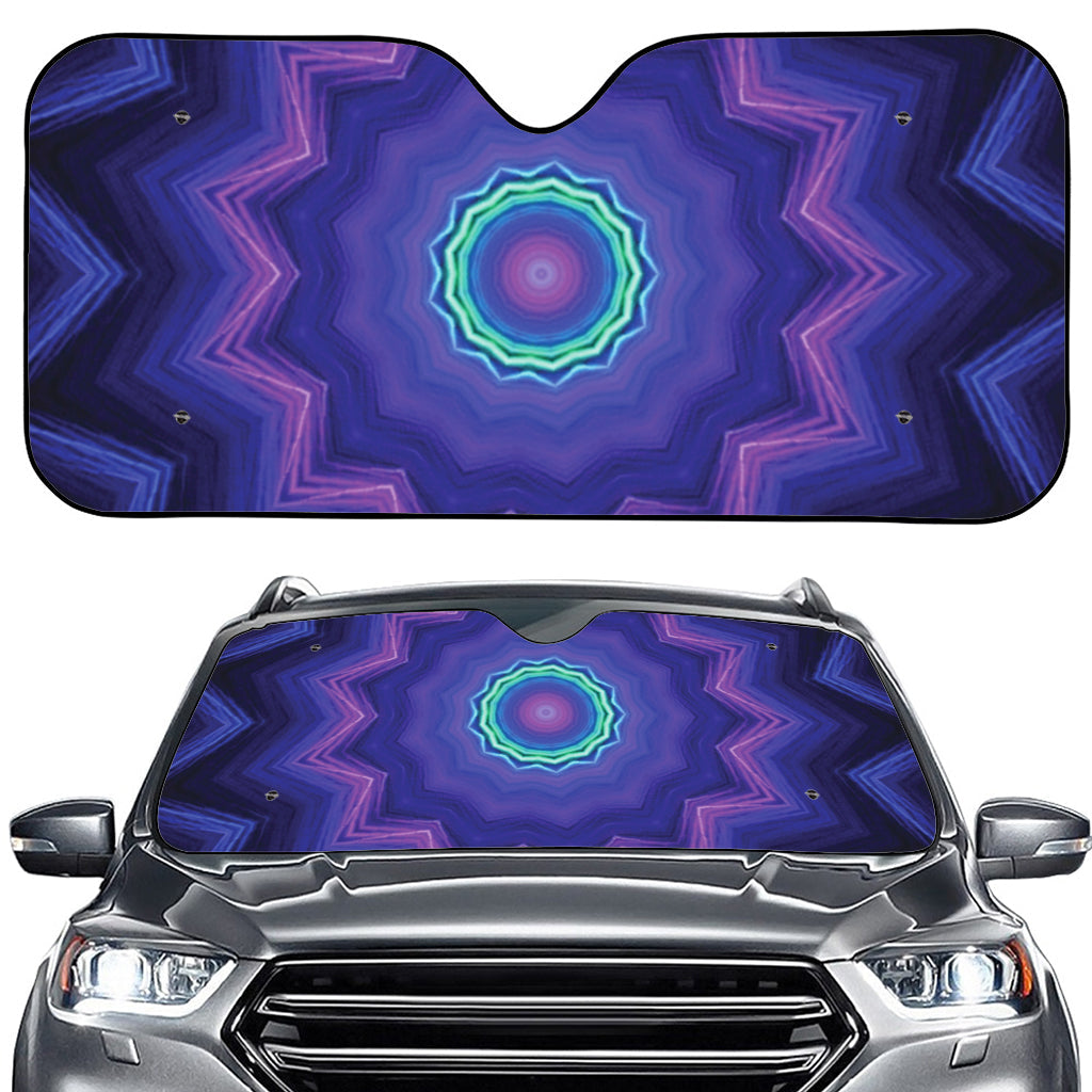 Purple And Blue Kaleidoscope Print Car Windshield Sun Shade