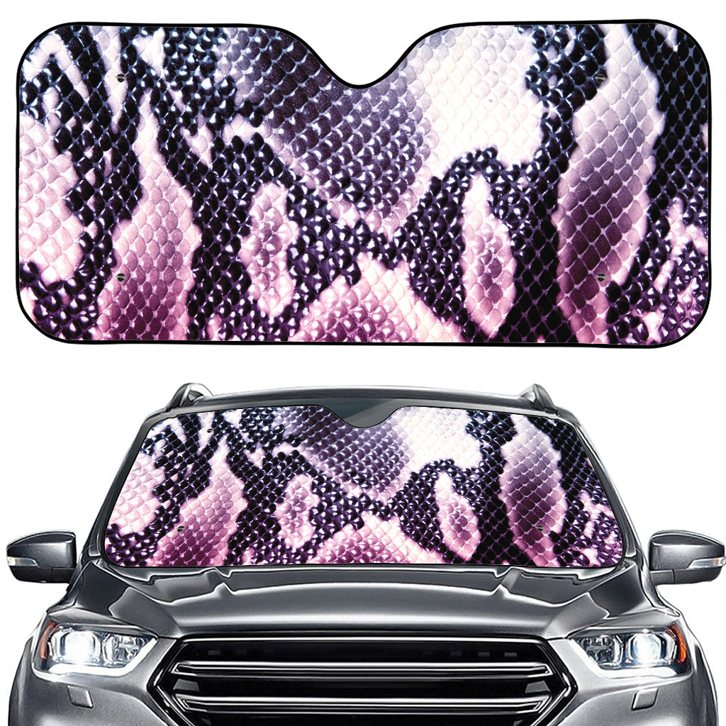 Purple And Blue Snakeskin Print Car Windshield Sun Shade