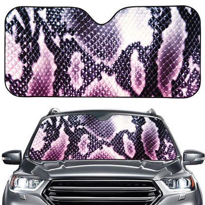 Purple And Blue Snakeskin Print Car Windshield Sun Shade
