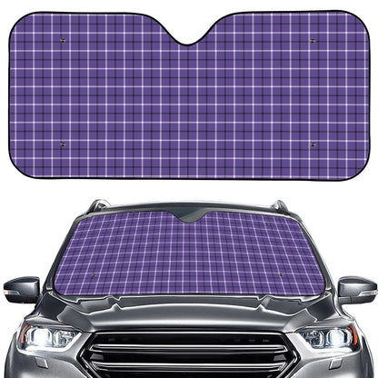 Purple And White Tattersall Print Car Windshield Sun Shade