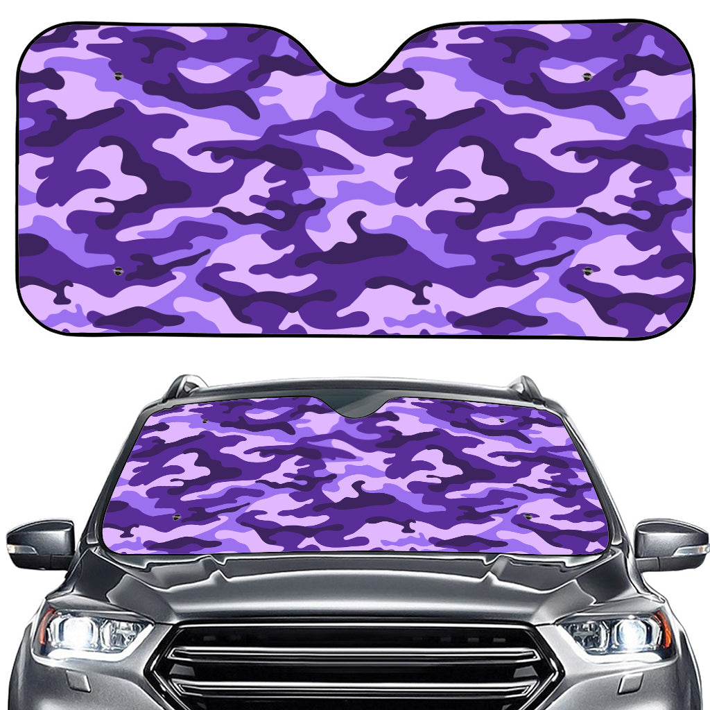Purple Camouflage Print Car Windshield Sun Shade