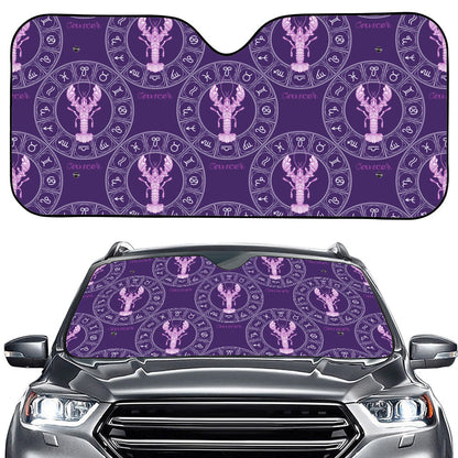 Purple Cancer Zodiac Pattern Print Car Windshield Sun Shade