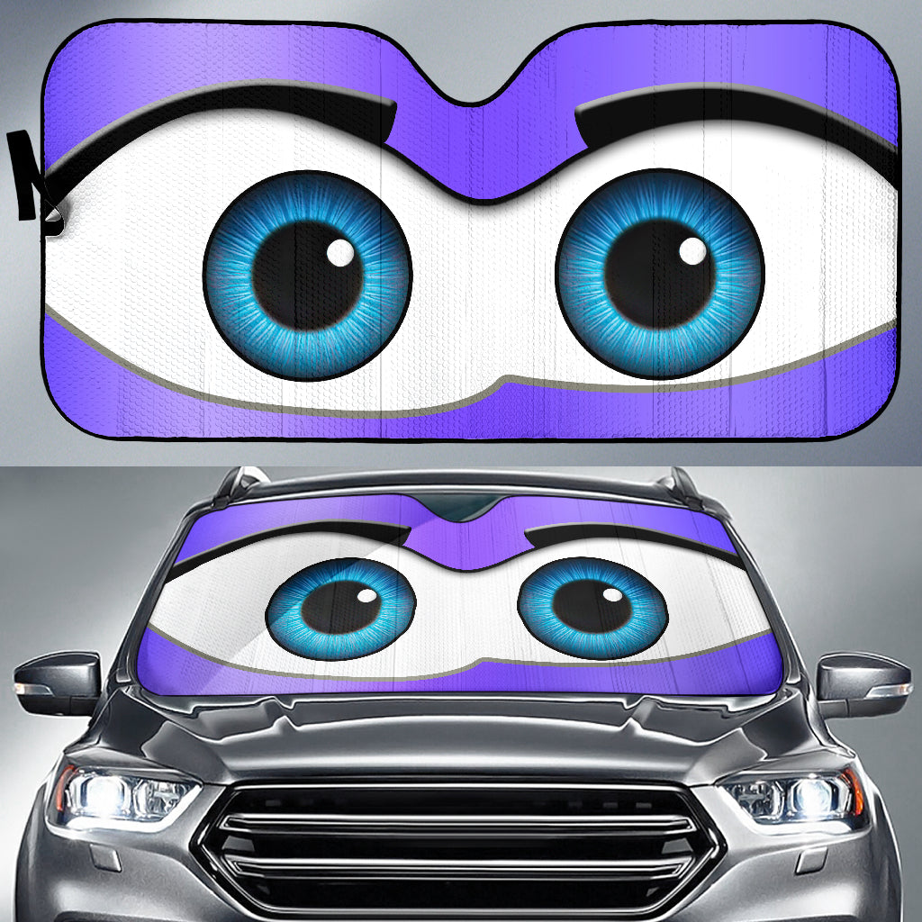 Purple Cartoon Eyes Car Auto Sunshades