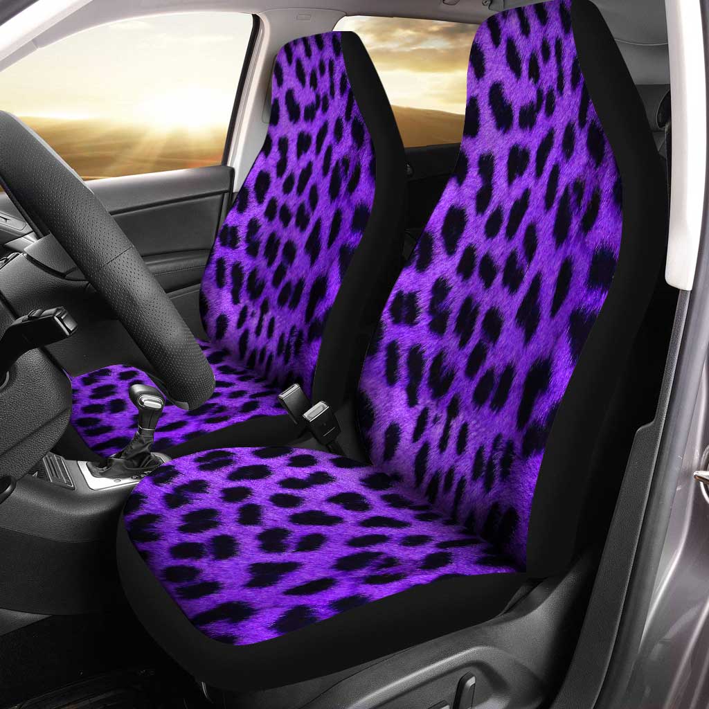 Purple Cheetah Skin Car Seat Covers Custom Printed Car Accessories