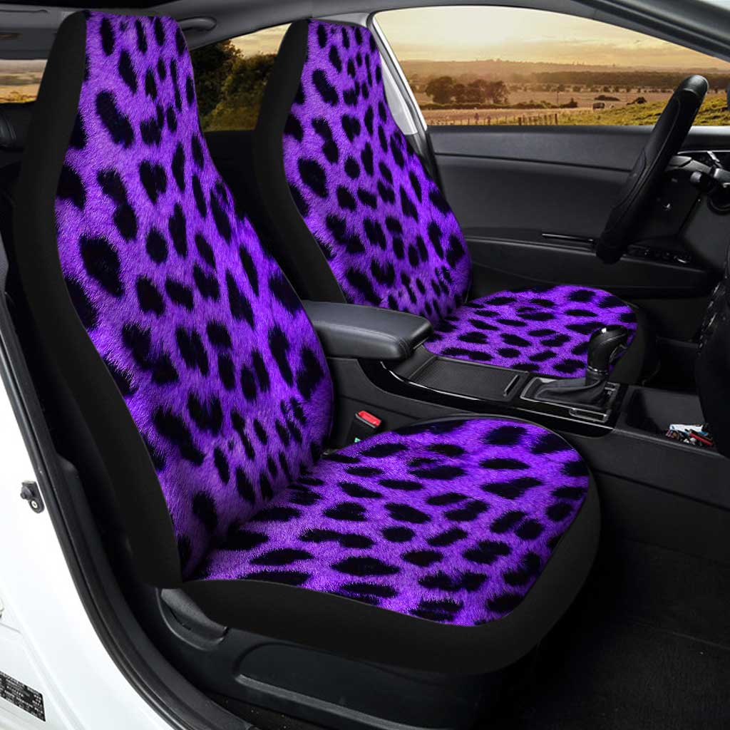 Purple Cheetah Skin Car Seat Covers Custom Printed Car Accessories