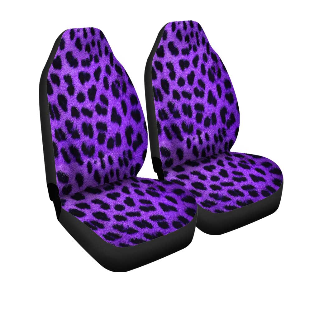 Purple Cheetah Skin Car Seat Covers Custom Printed Car Accessories