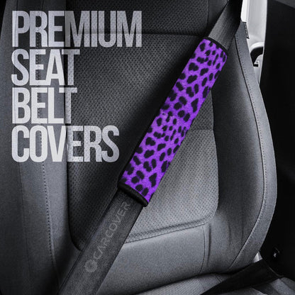 Purple Cheetah Skin Seat Belt Covers Custom Printed Car Accessories