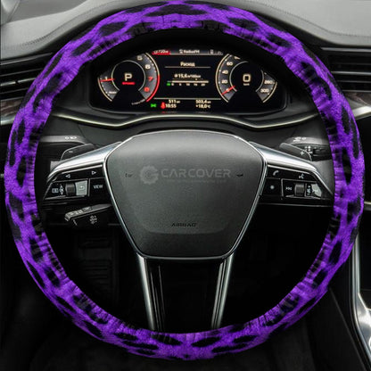 Purple Cheetah Skin Steering Wheel Cover Custom Printed Car Accessories