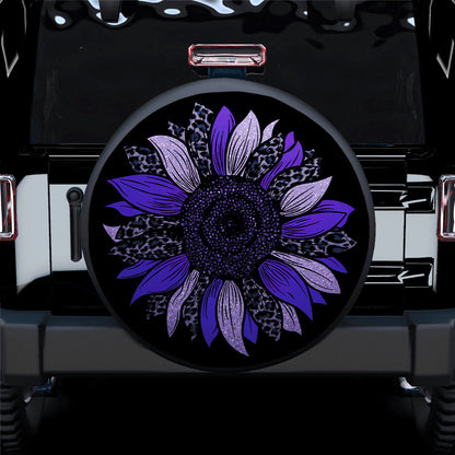 Purple Cheetah Sunflower Jeep Car Spare Tire Cover
