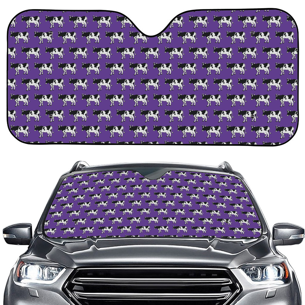 Purple Cow Pattern Print Car Windshield Sun Shade